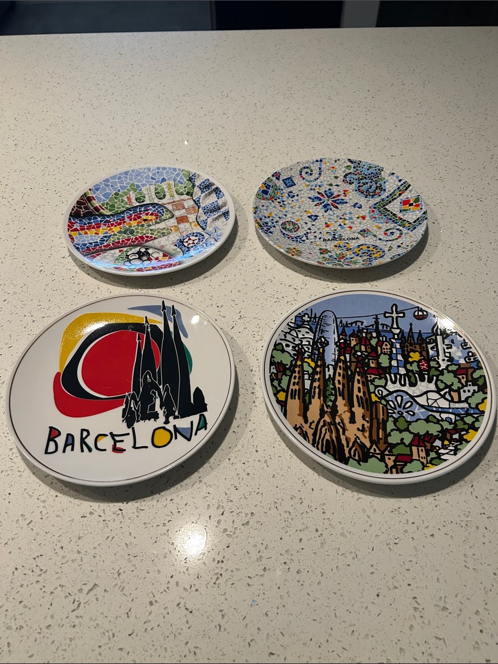 Barcelona Ceramic Wall Plate Set - Multicolor Decorative Home Art
